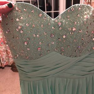 Mint strapless dress